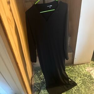 Fashion Nova Black Long Sleeve V-Neck Sheath Dress Night Out